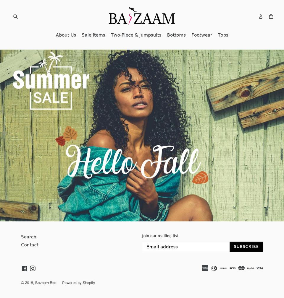 bazaam.online shopify website screenshot