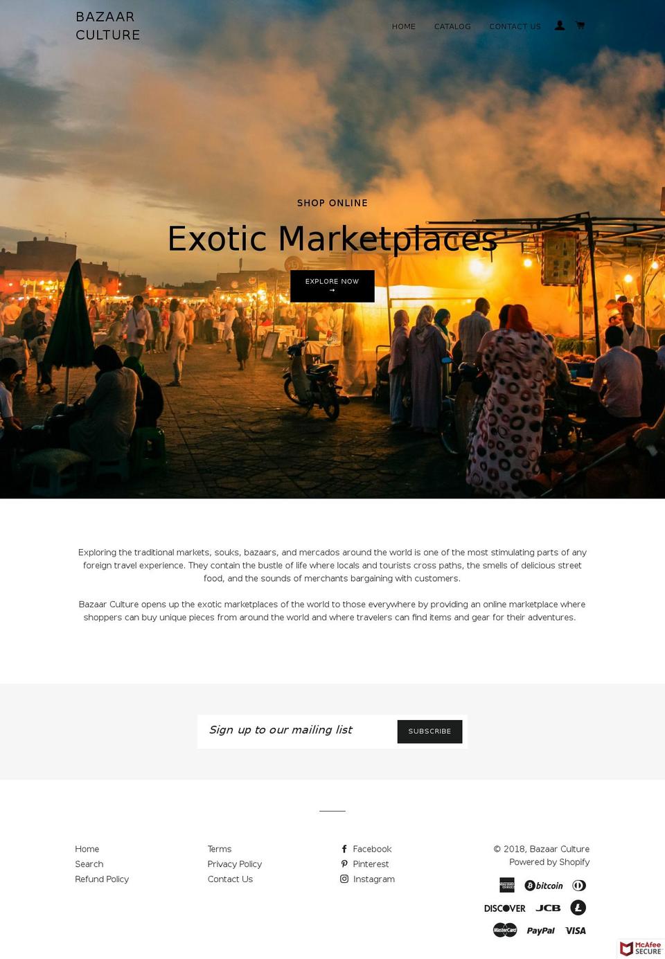 bazaarculture.com — Shopify storefront screenshot