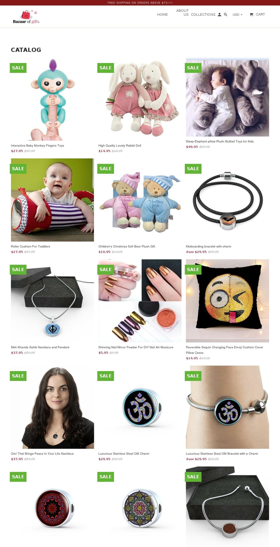 bazaarofgifts.com shopify website screenshot