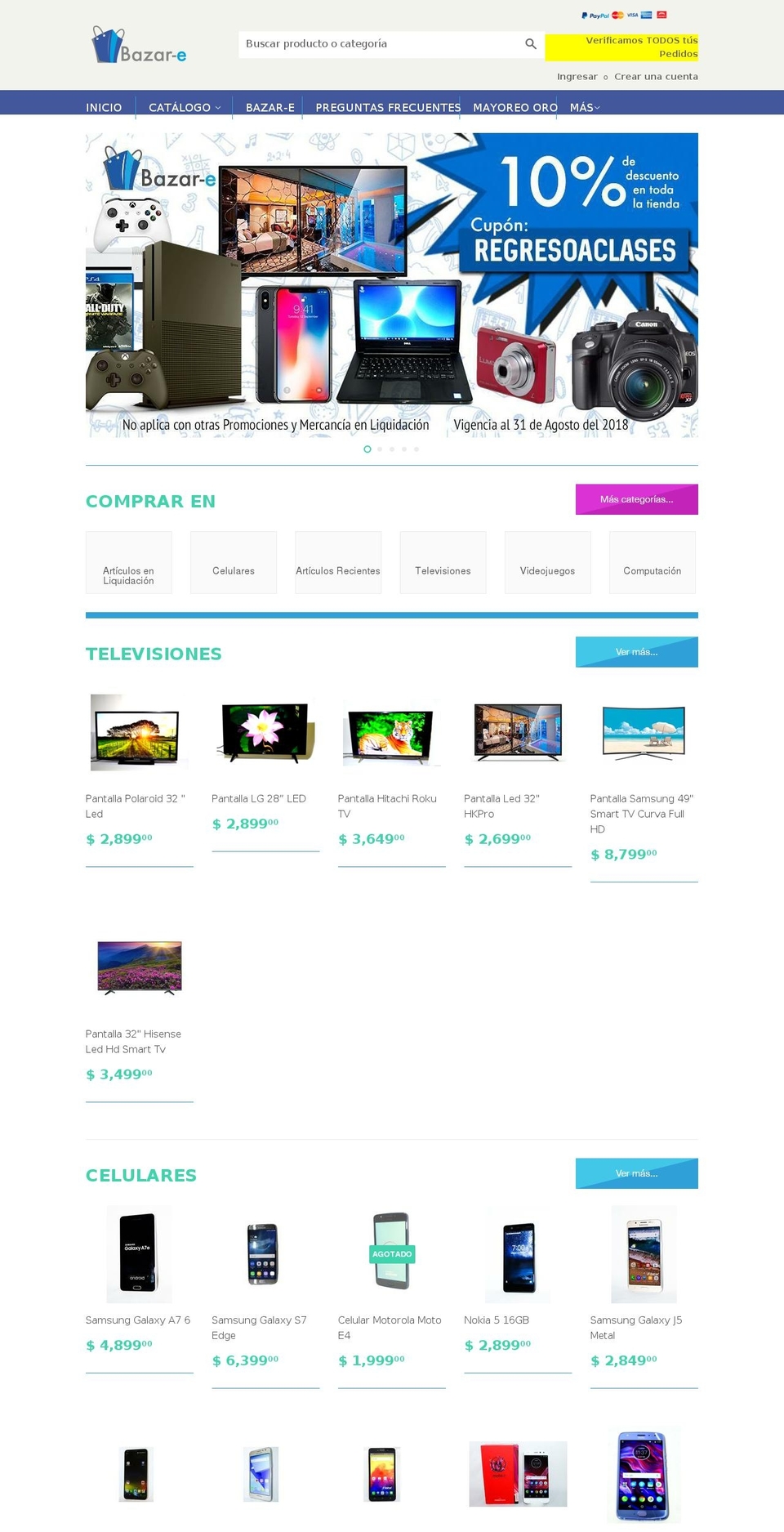 bazar-e.mx shopify website screenshot