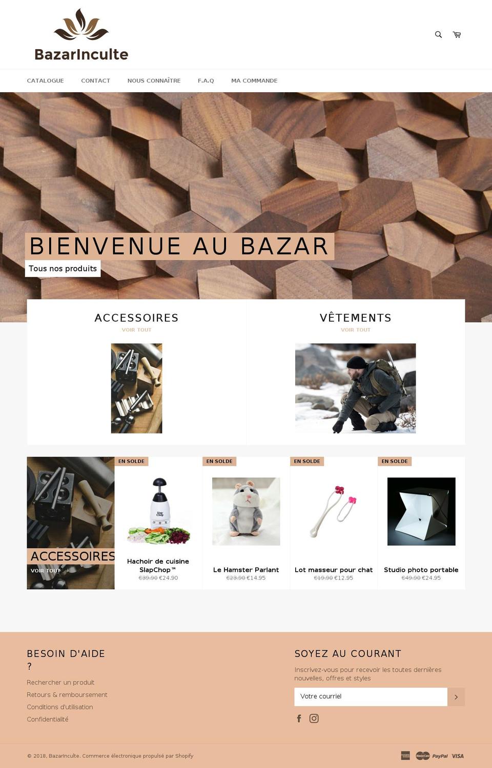 bazarinculte.myshopify.com shopify website screenshot