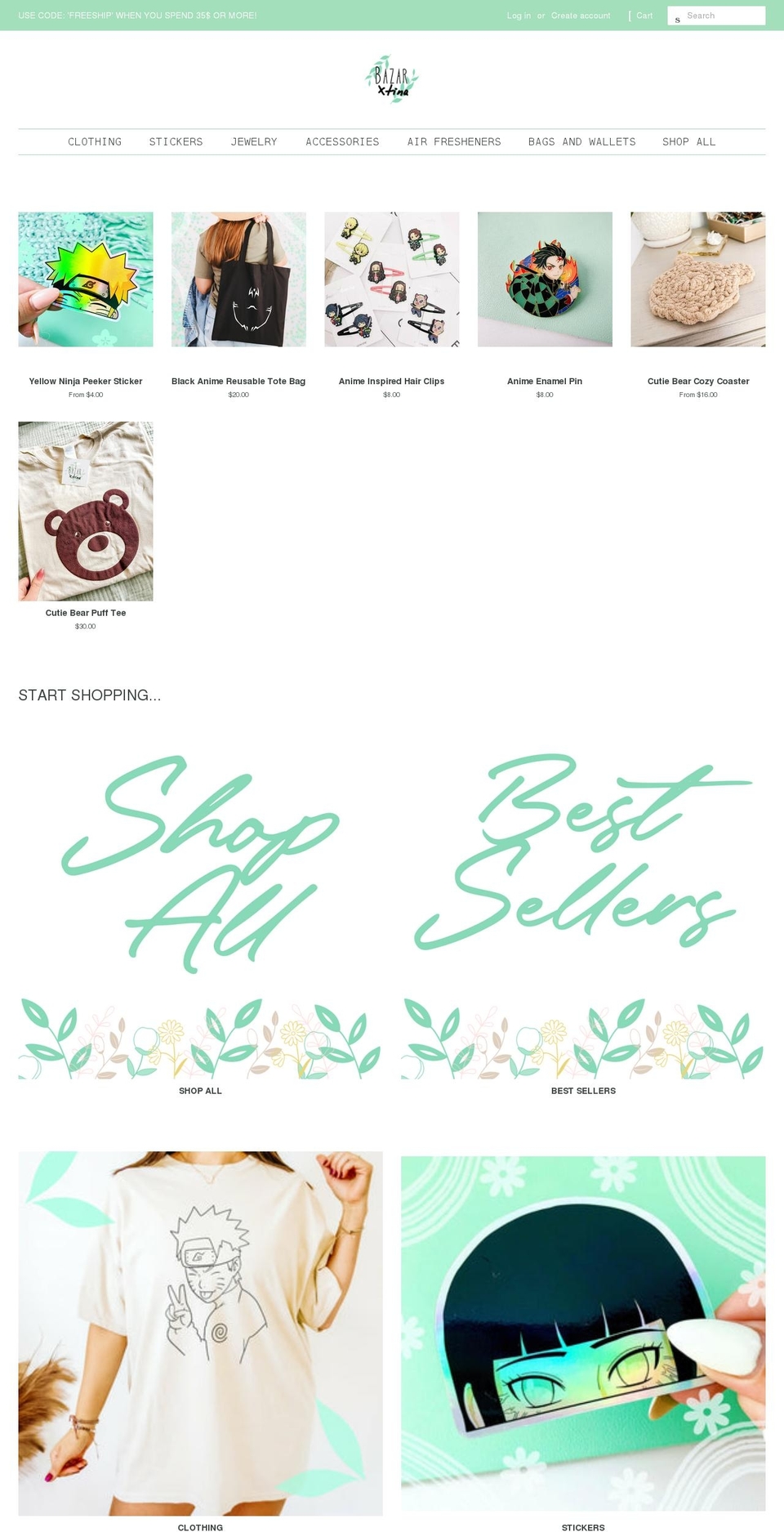 bazarxtina.com shopify website screenshot