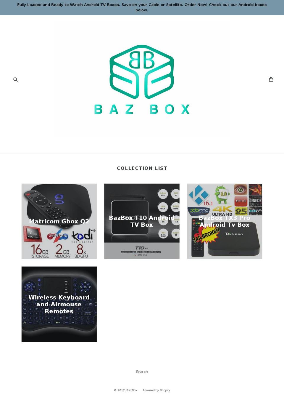 bazbox.com shopify website screenshot
