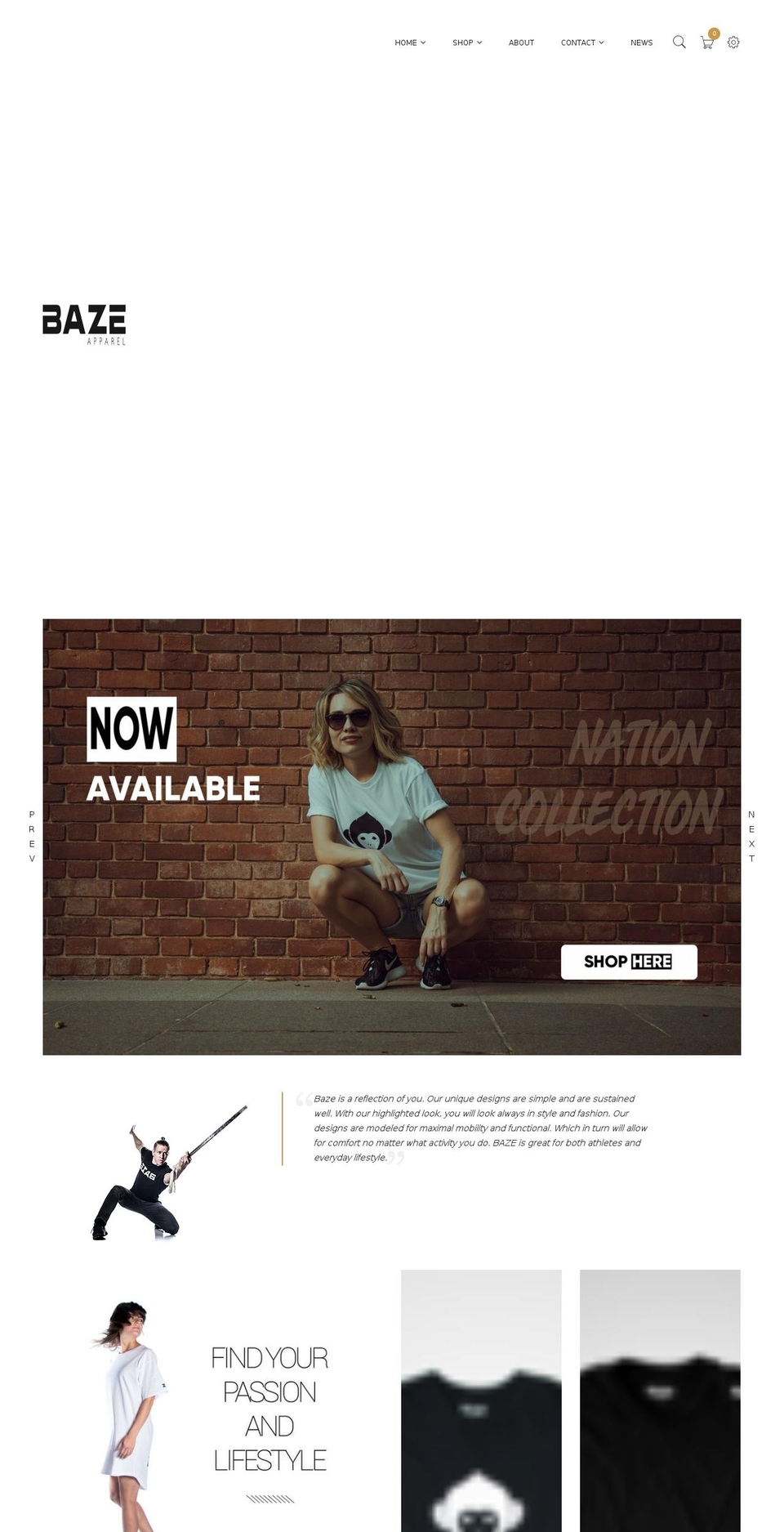 boutiquev2-1-2 Shopify theme site example bazewear.com