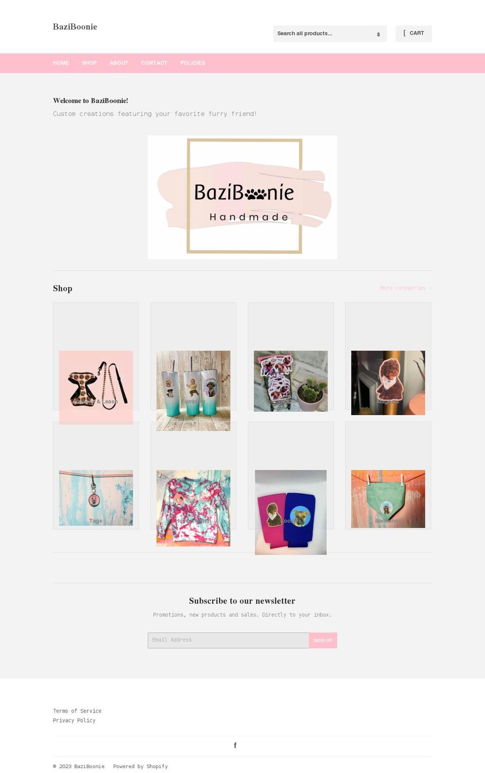 baziboonie.com shopify website screenshot
