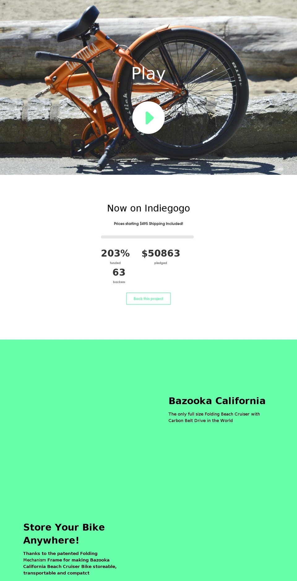 bazookabikes.com — Shopify storefront screenshot