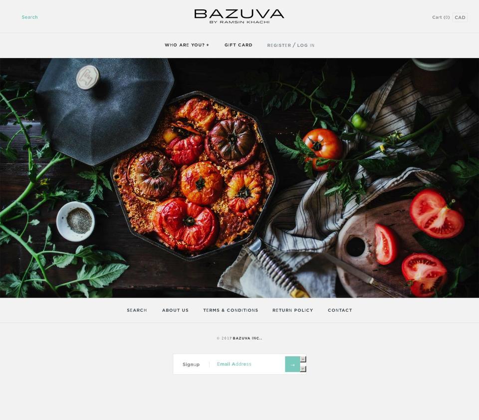 bazuva.com shopify website screenshot