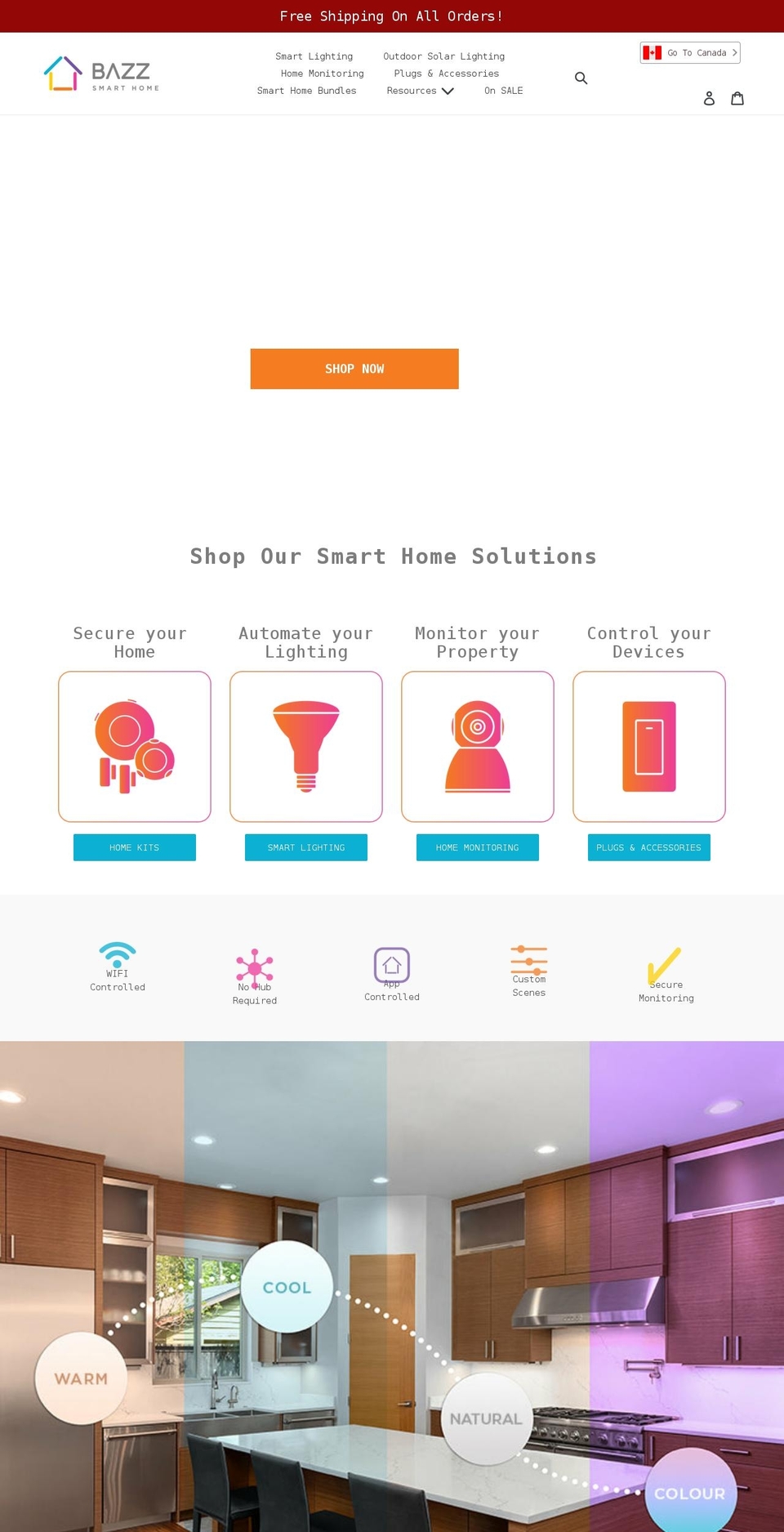 bazzsmarthome.com shopify website screenshot