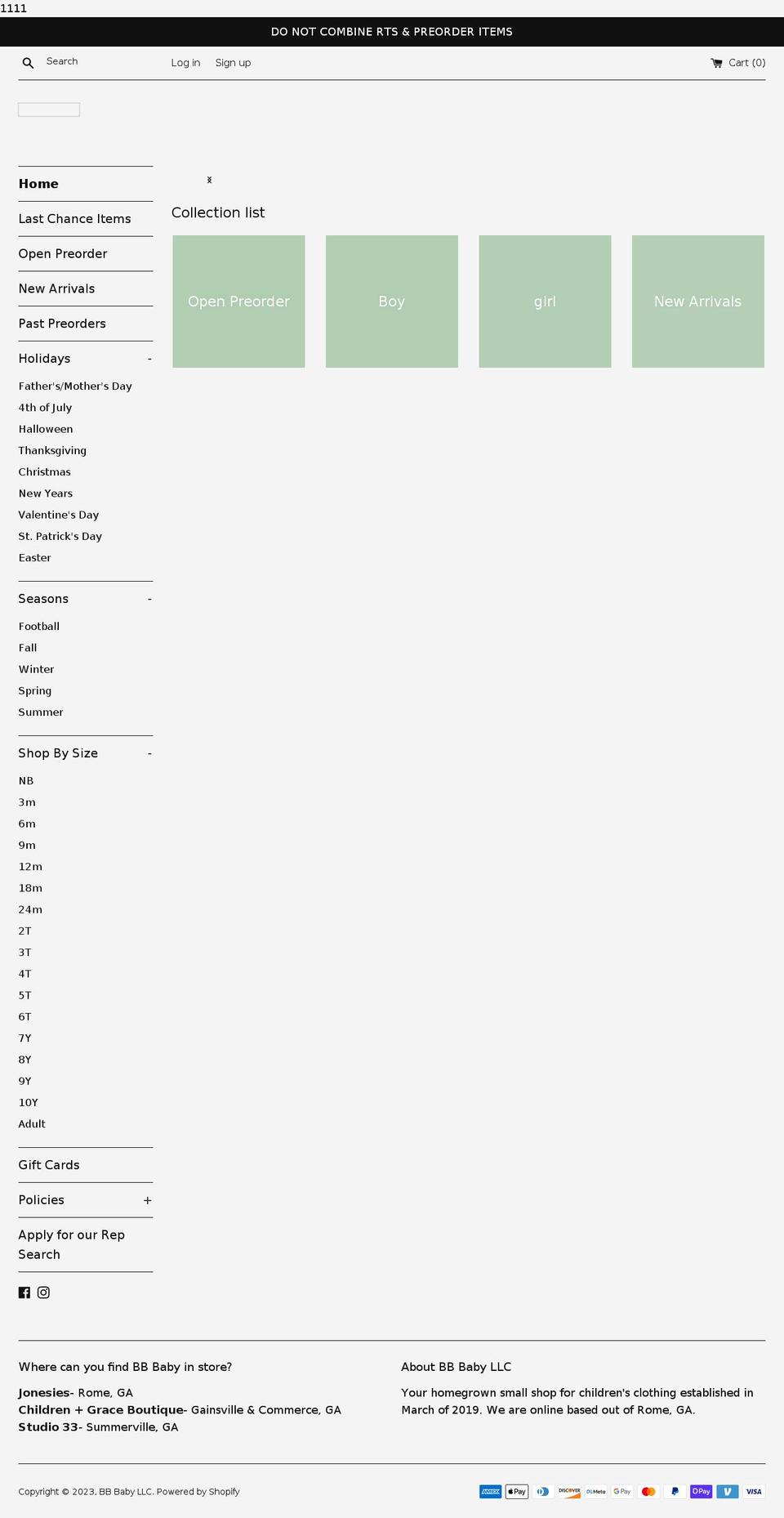 bb-baby-llc.myshopify.com shopify website screenshot