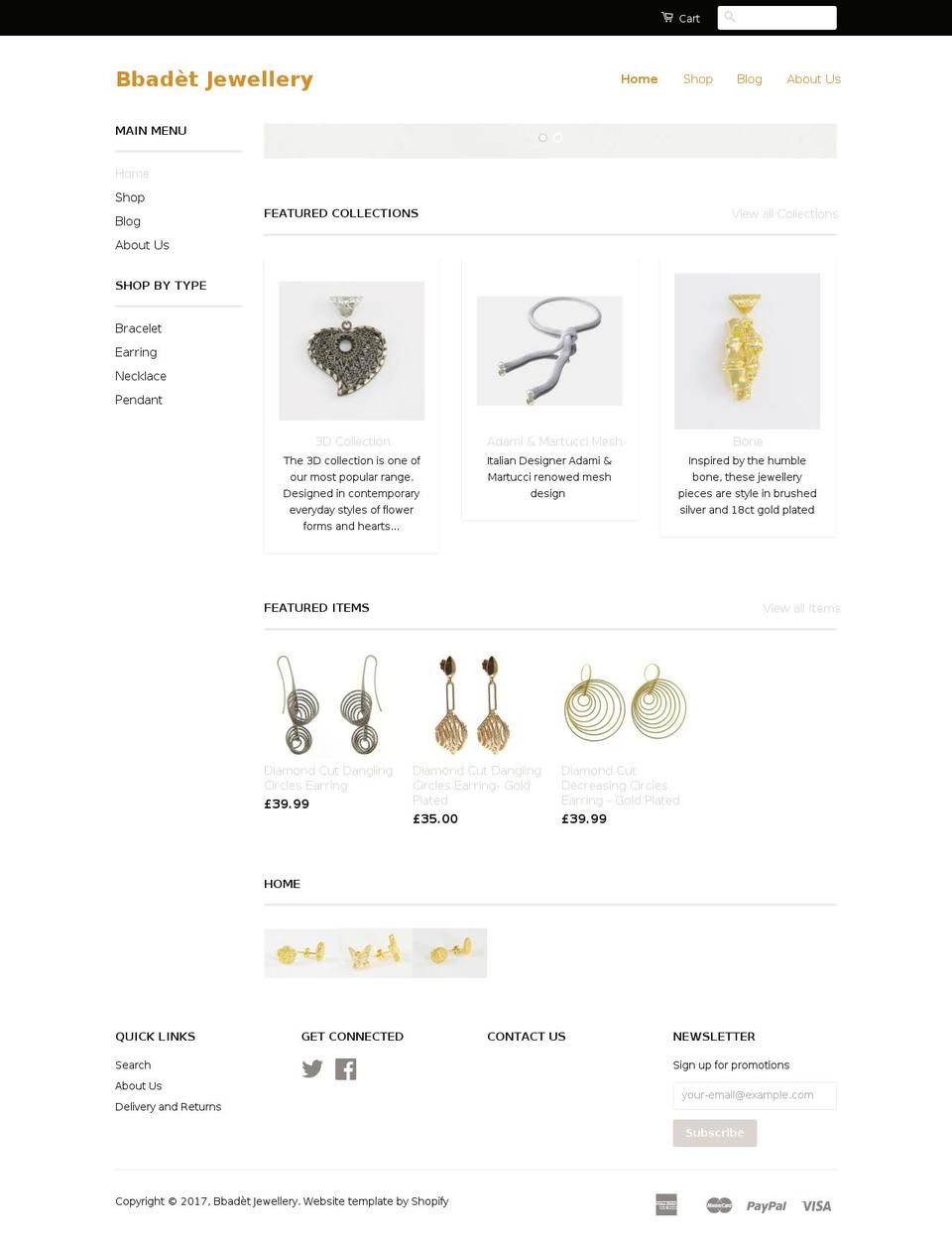 bbadetjewellery.com shopify website screenshot