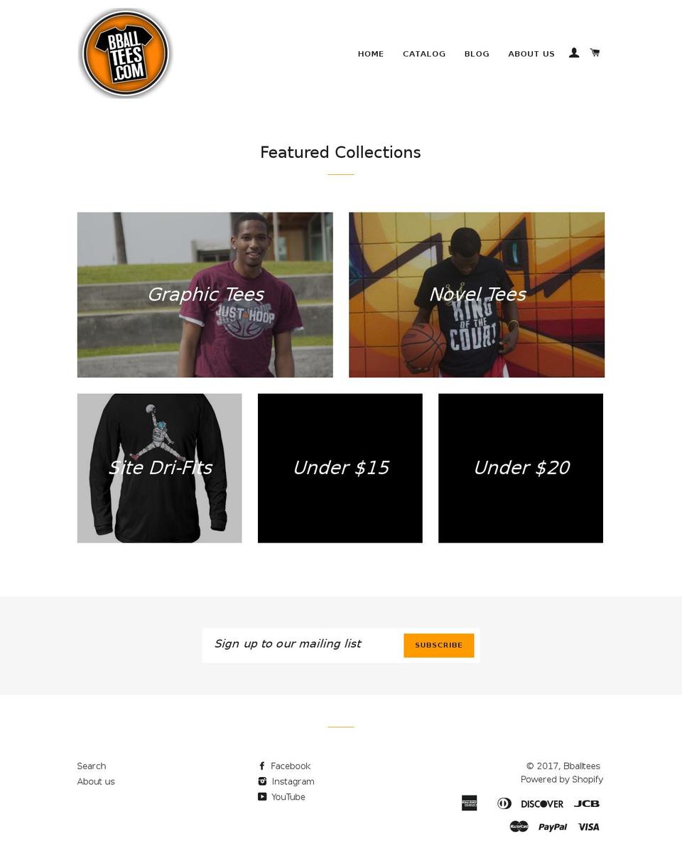 bballtees.com shopify website screenshot