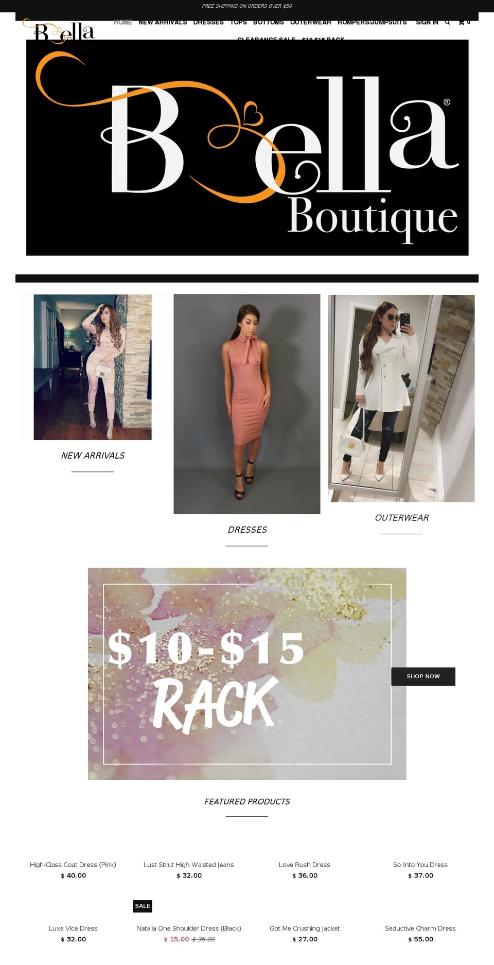 bbellaboutique.com shopify website screenshot