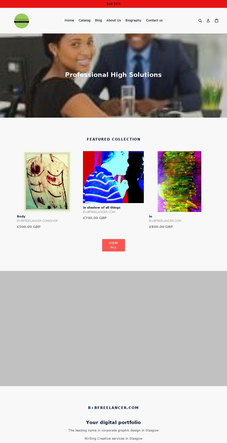 bbfreelancer.com — Shopify storefront screenshot