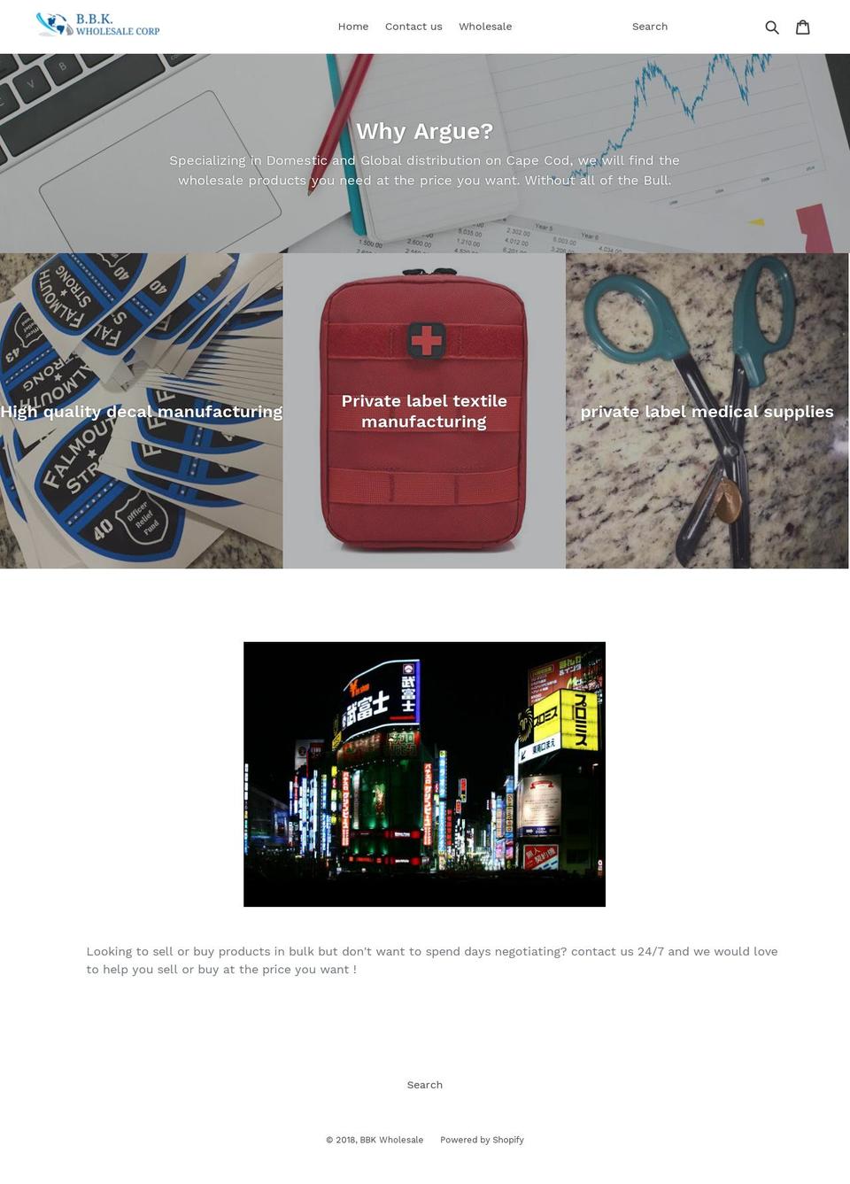 bbkwholesale.com — Shopify storefront screenshot
