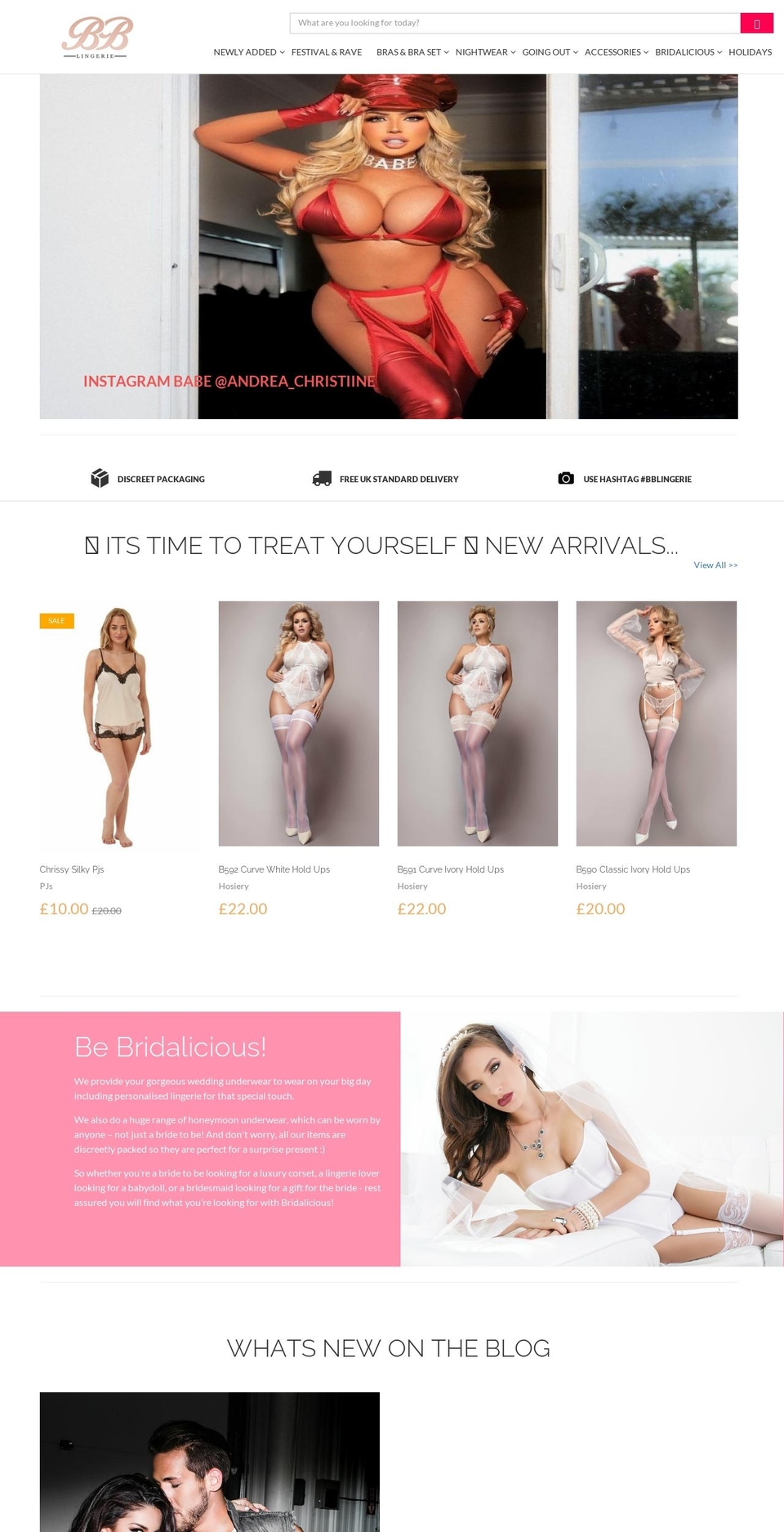 bblingerie.co.uk shopify website screenshot