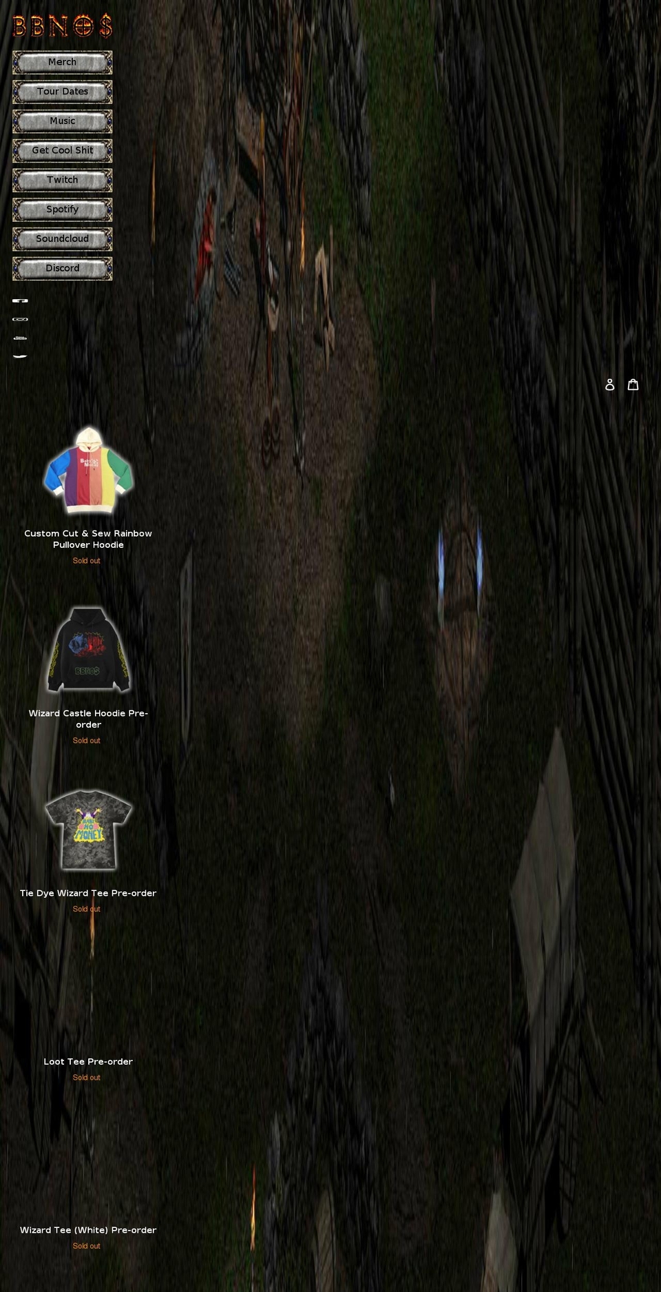 bbnomerch.myshopify.com shopify website screenshot