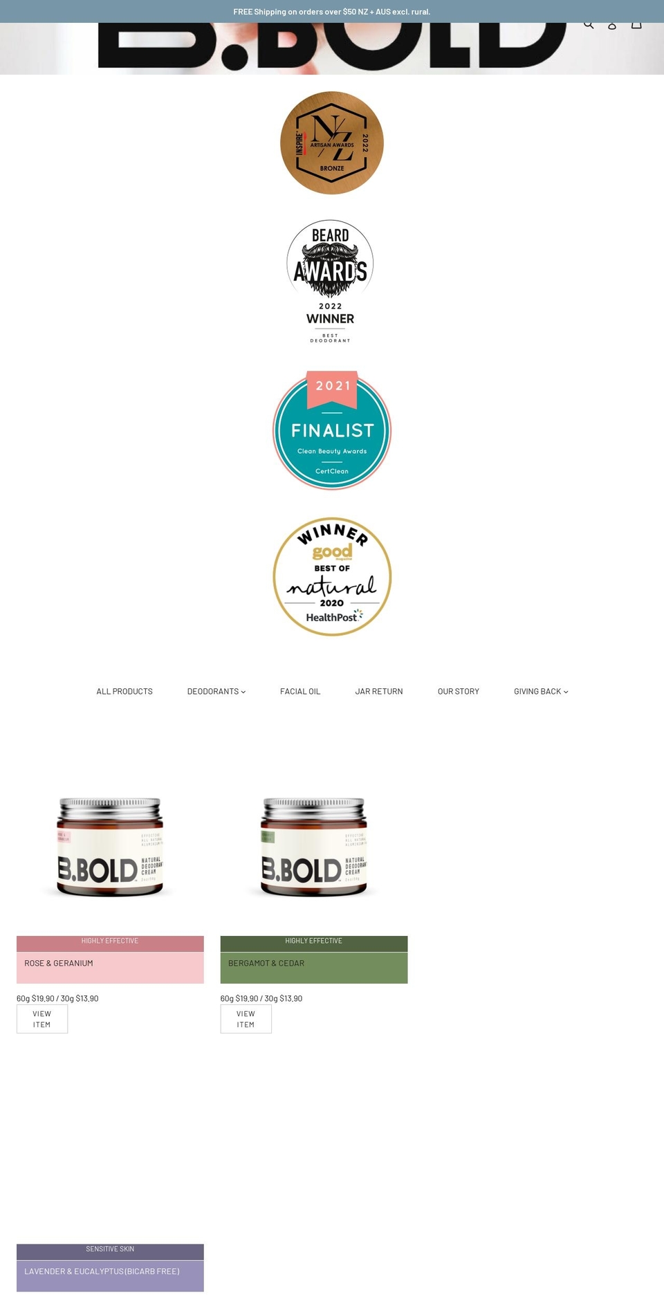 bbold.co.nz shopify website screenshot