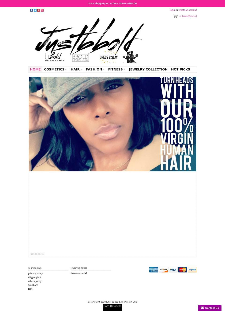 bBold Cosmetics Shopify theme site example bboldhairstudio.com