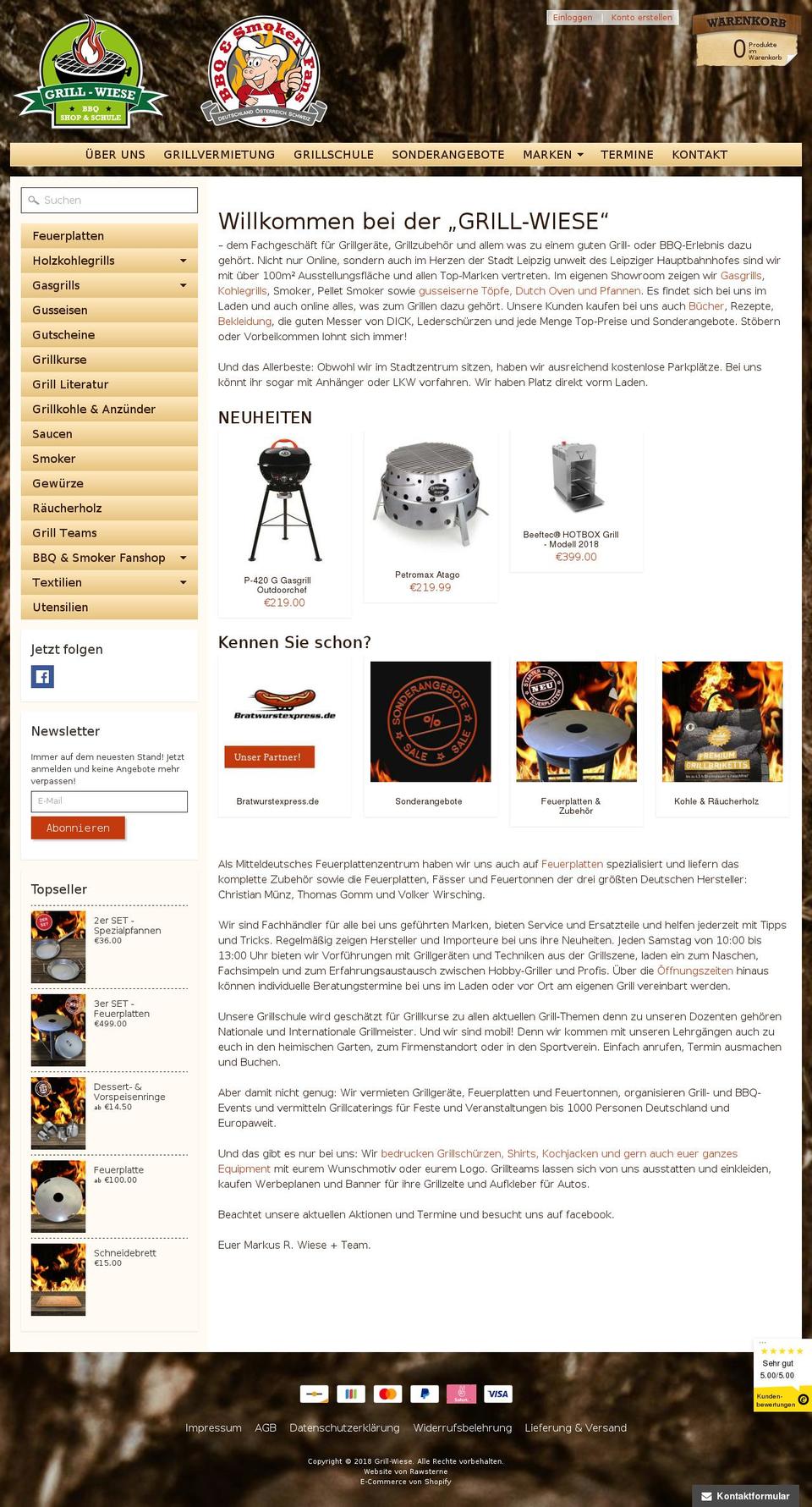 bbq-smoker-fanshop.de shopify website screenshot