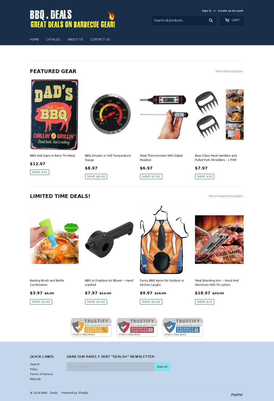 bbq.deals shopify website screenshot