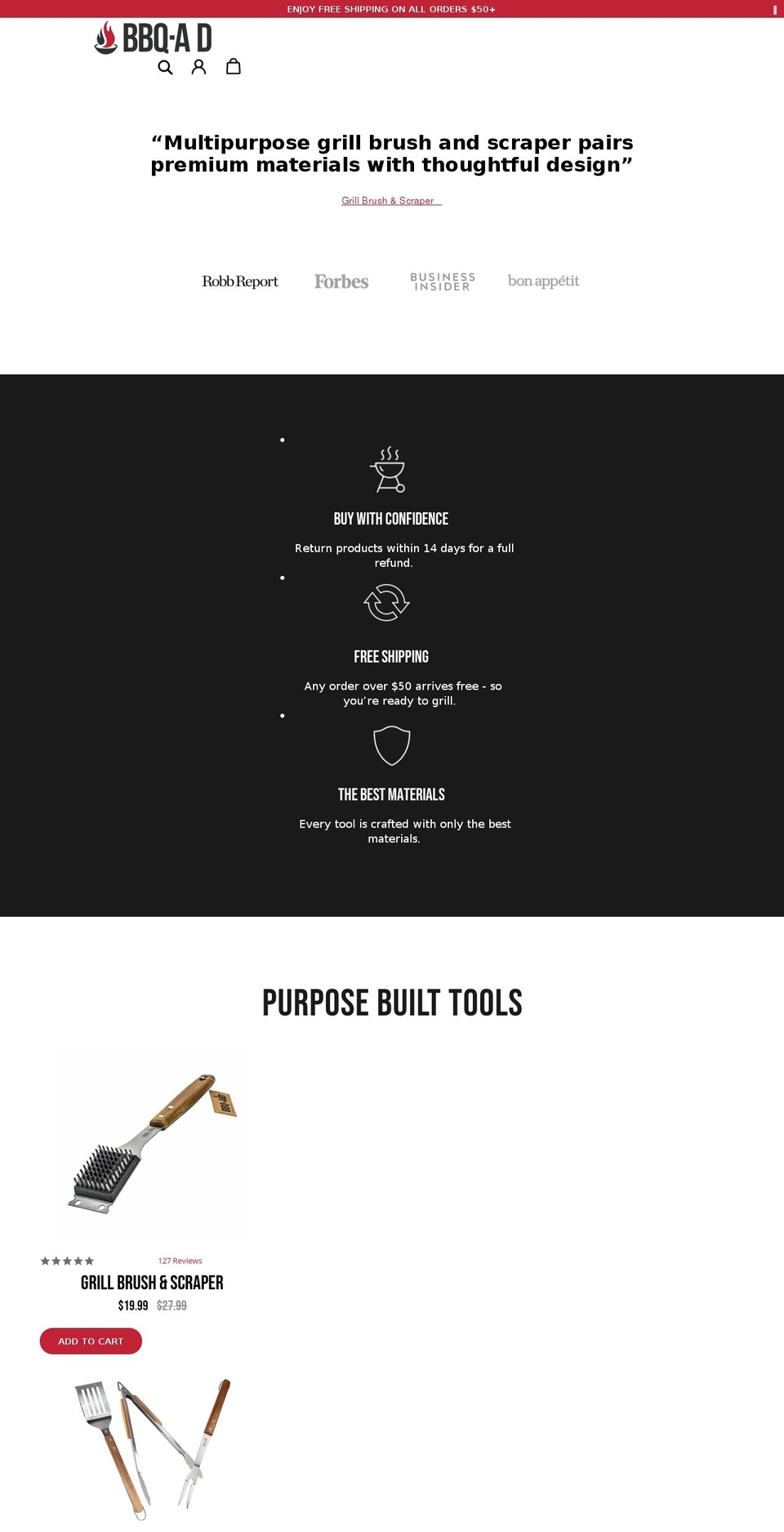 bbqaidtools.com shopify website screenshot