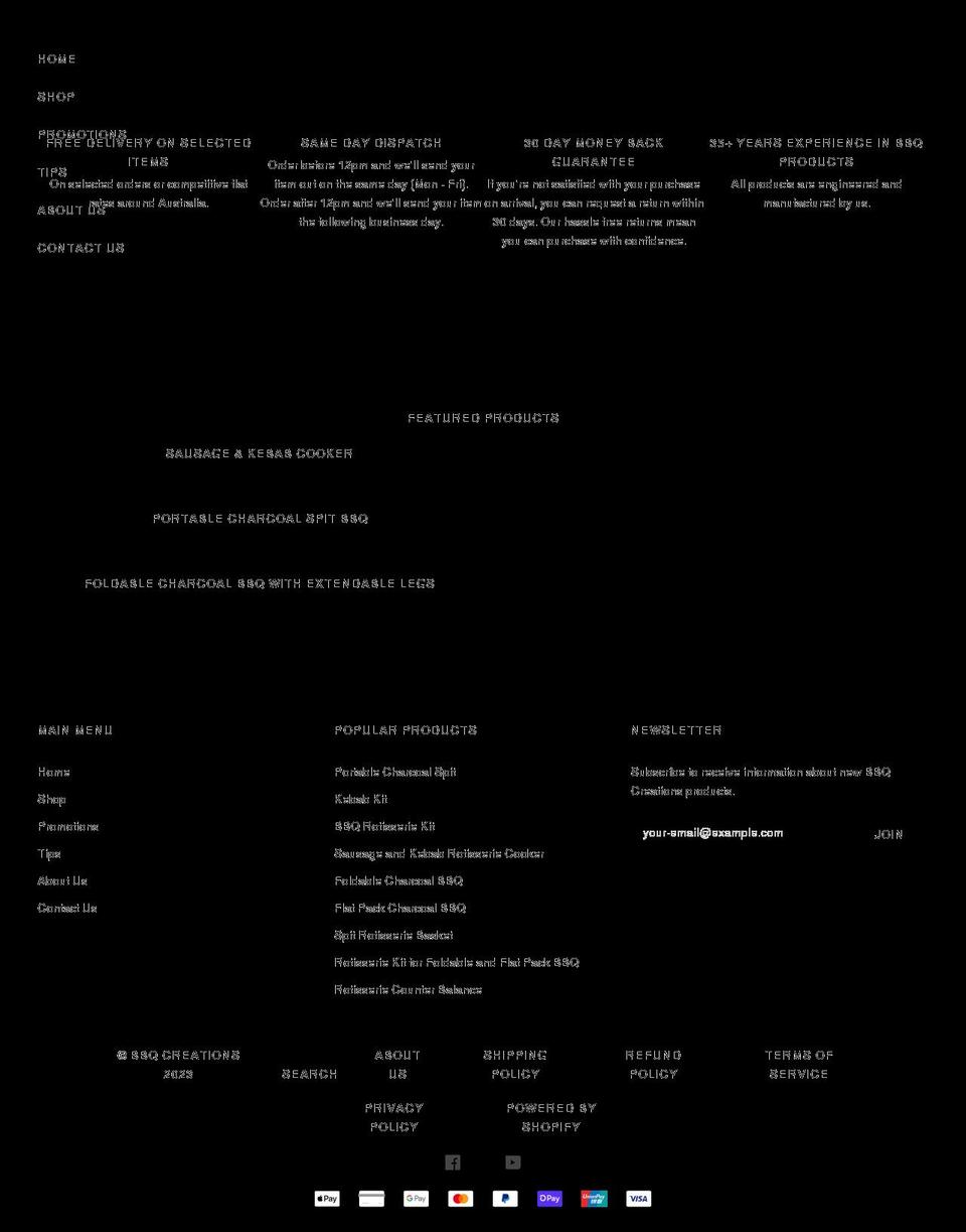 bbqcreations.com.au shopify website screenshot