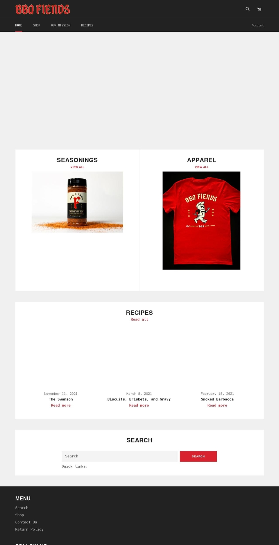 bbqfiends.com shopify website screenshot