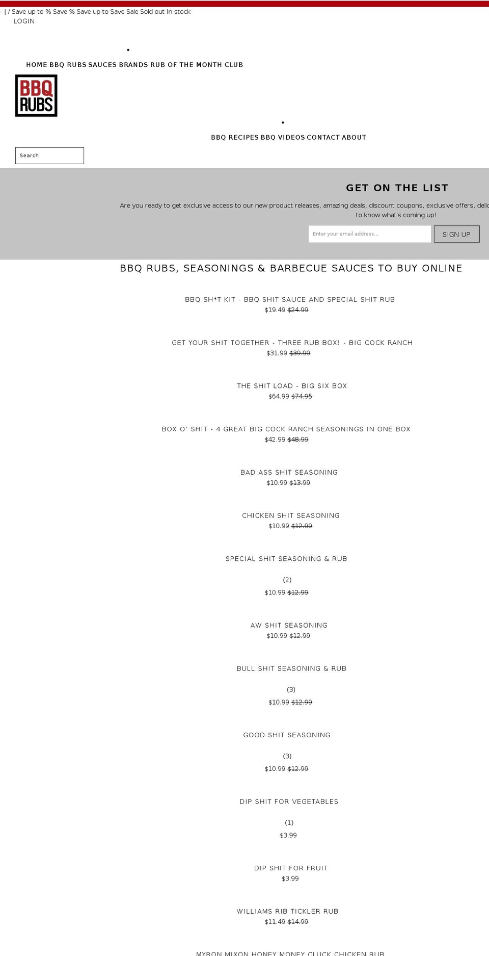 bbqrubs.com shopify website screenshot