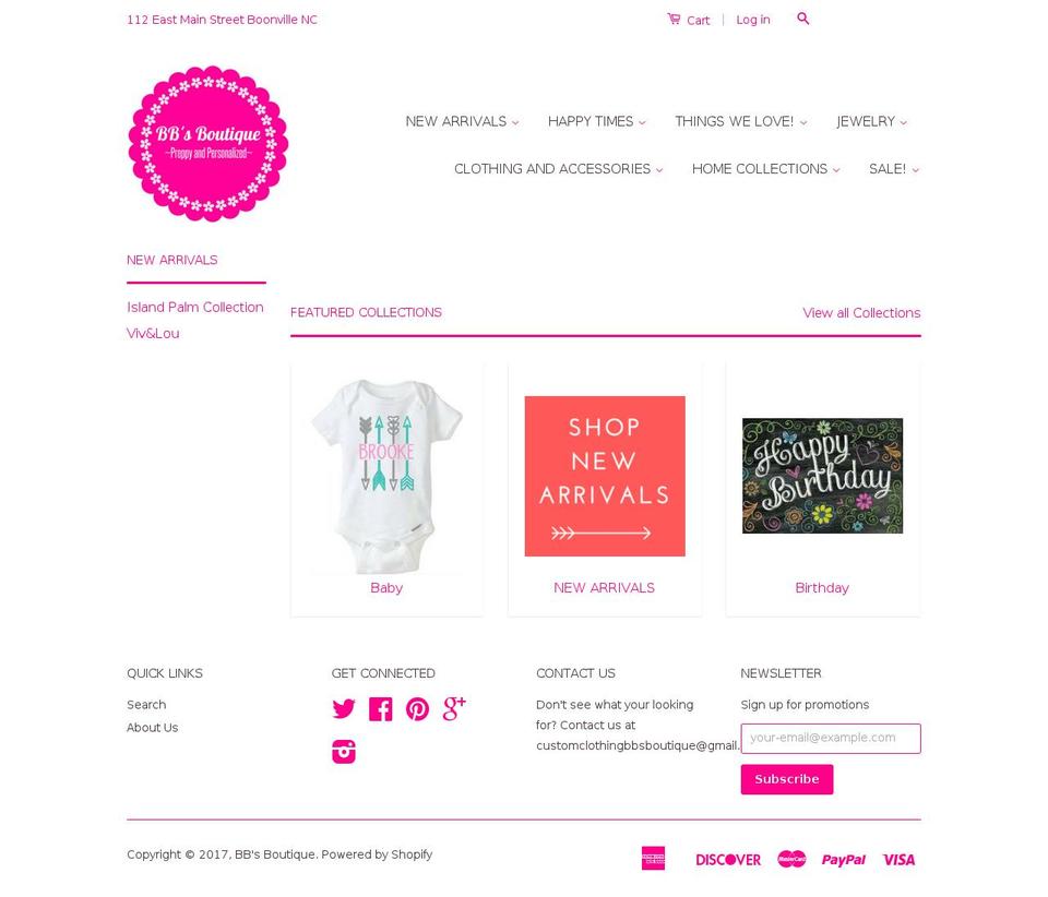 The main one Shopify theme site example bbscheapboutique.com