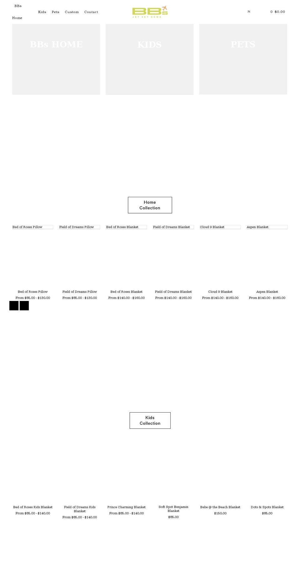 bbsjetsethome.com — Shopify storefront screenshot