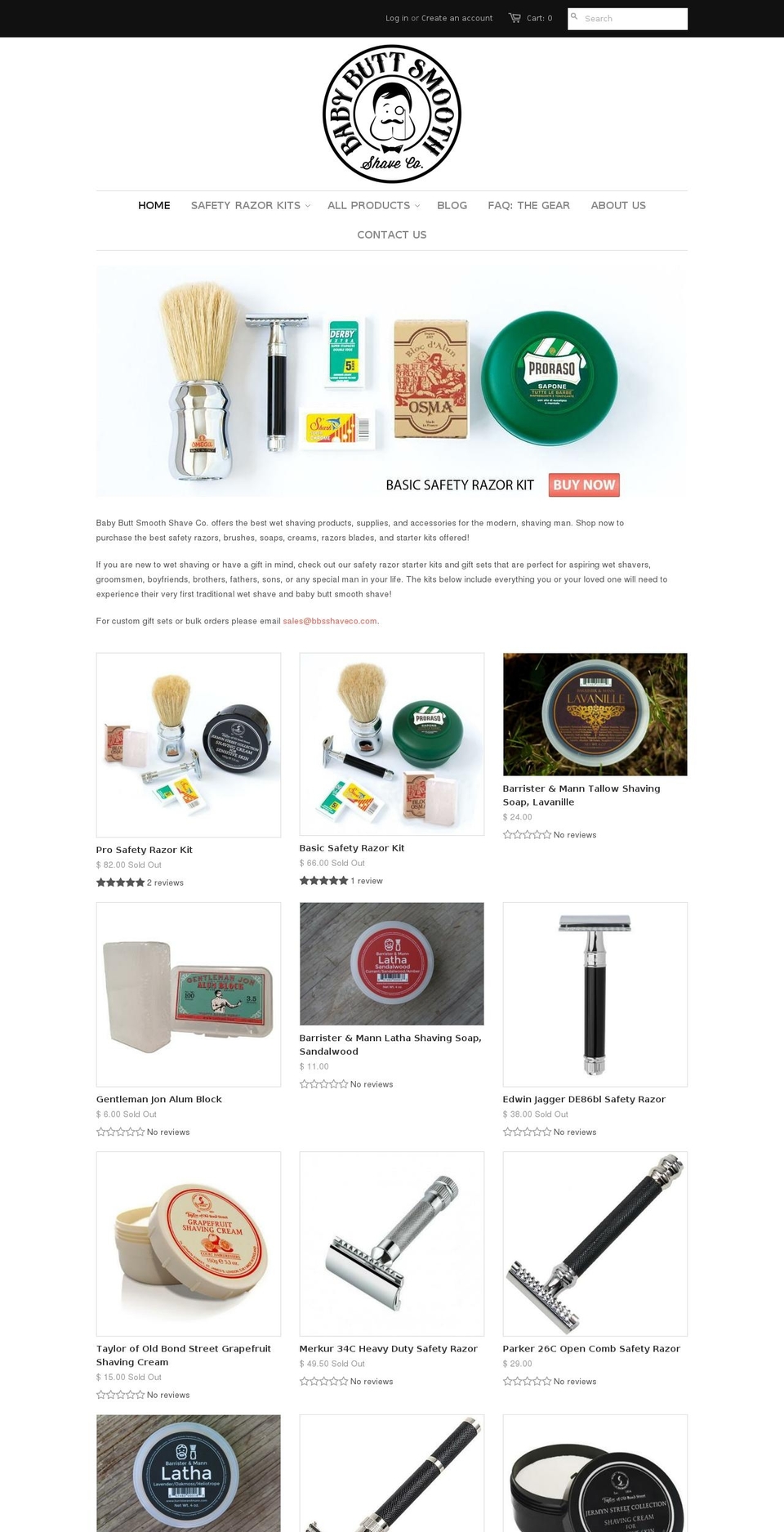 bbsshaveco.com shopify website screenshot