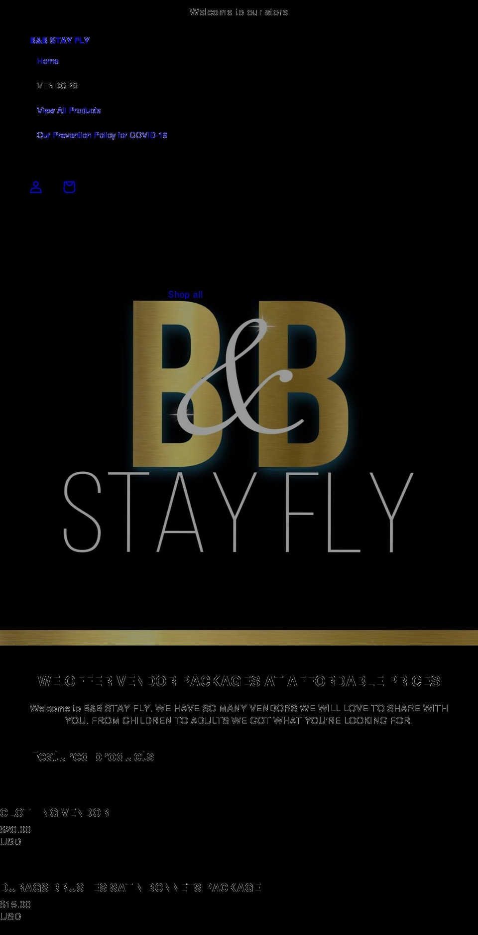 bbstayfly.com shopify website screenshot