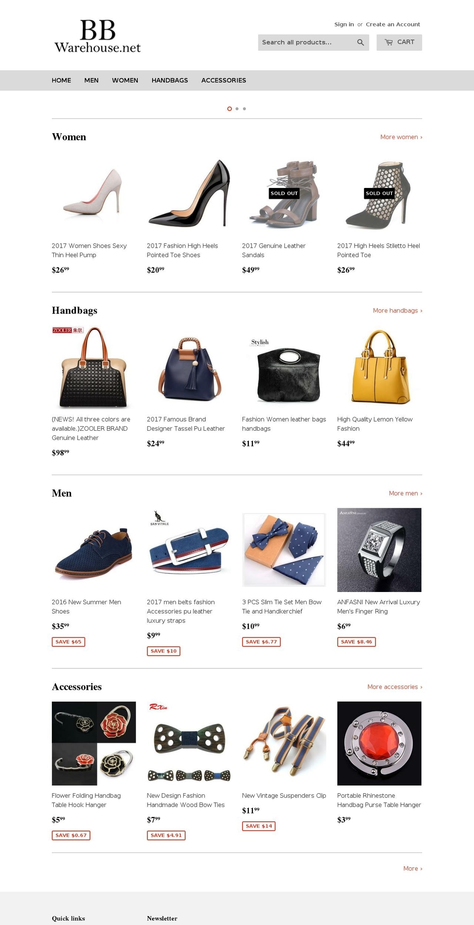 bbwarehouse.net shopify website screenshot