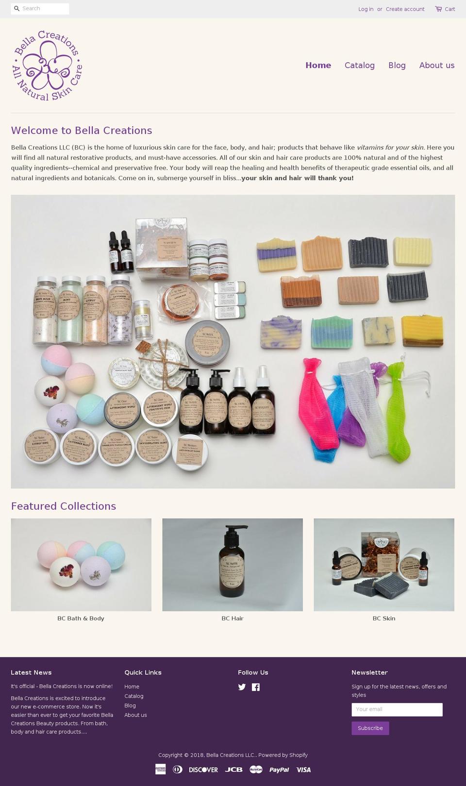 Bella Creations LLC. Shopify theme site example bc-gold.com
