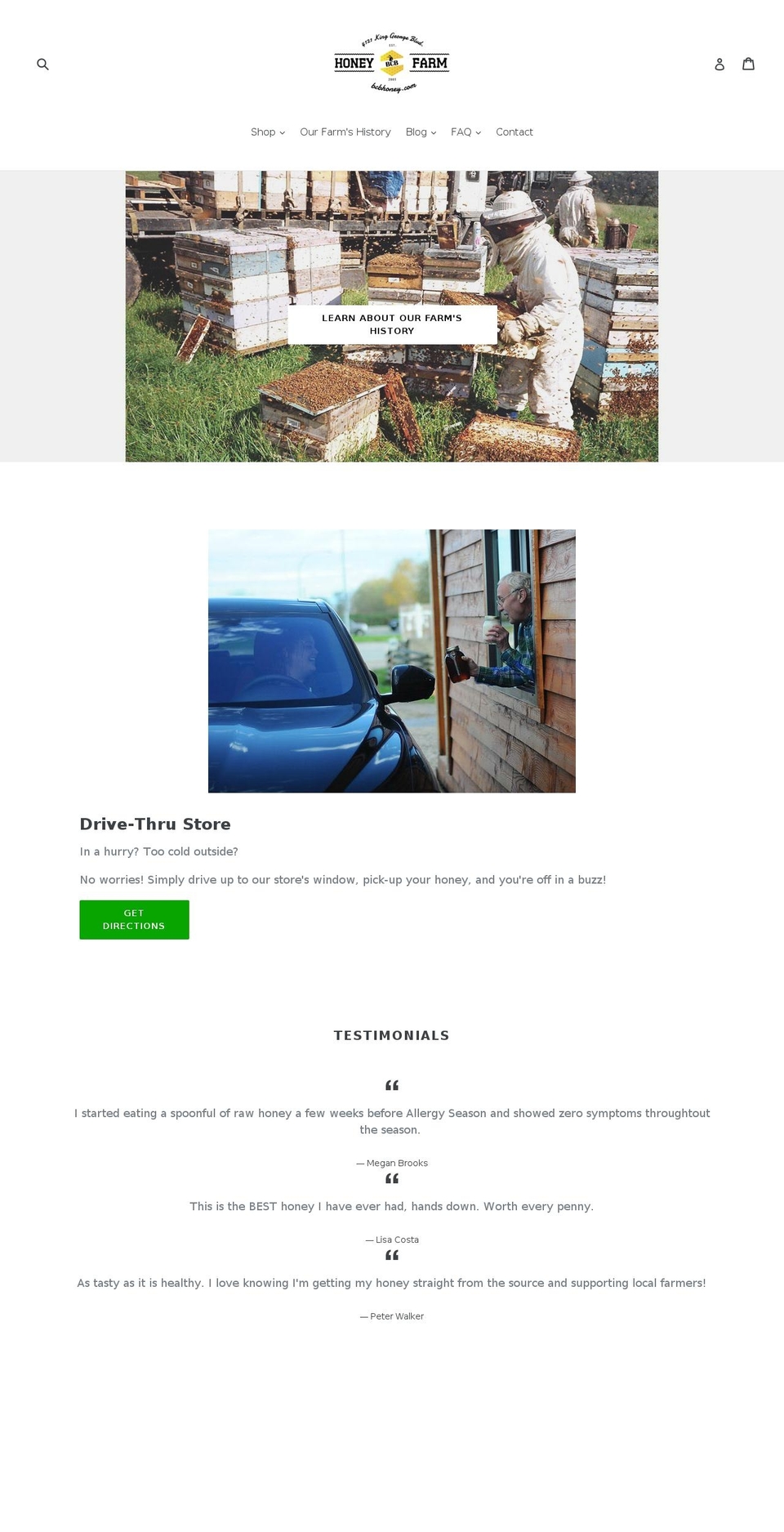 bcbhoneyfarm.com shopify website screenshot