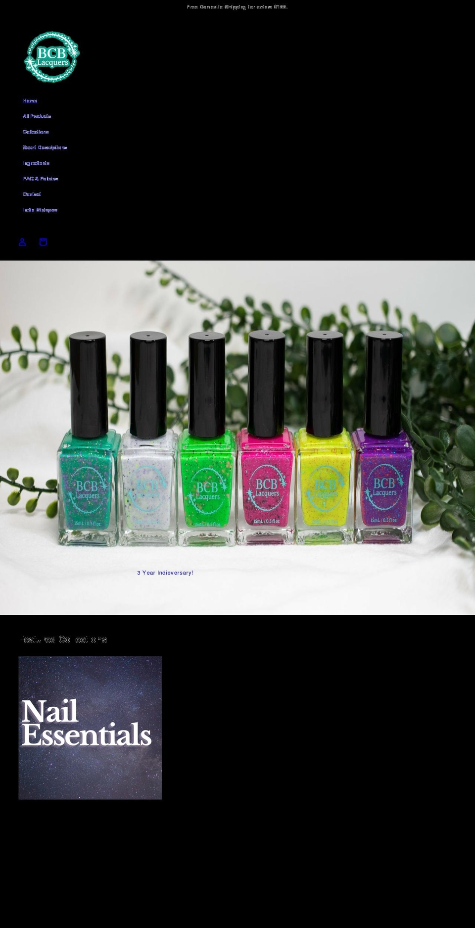 bcblacquers.com shopify website screenshot