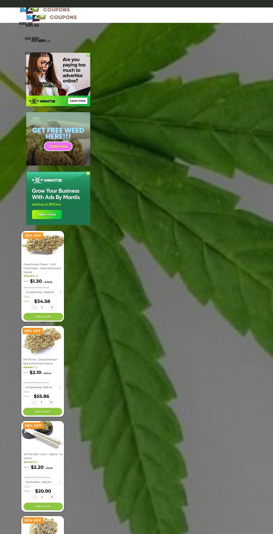 bcbudsmedical.com — Shopify storefront screenshot
