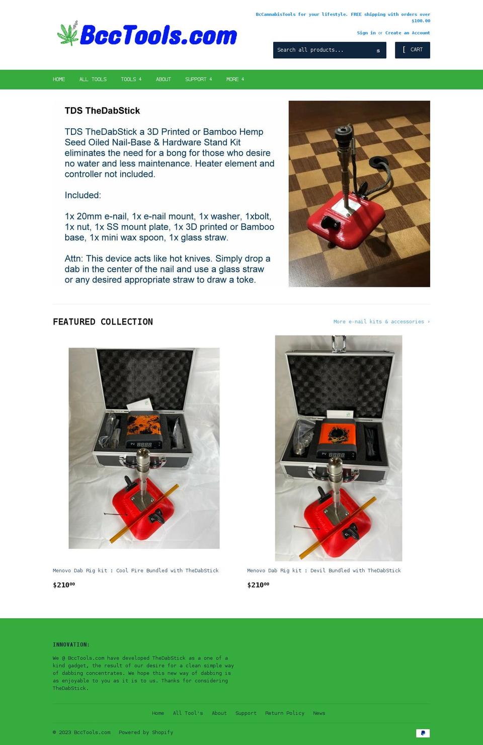 bcctools.com shopify website screenshot