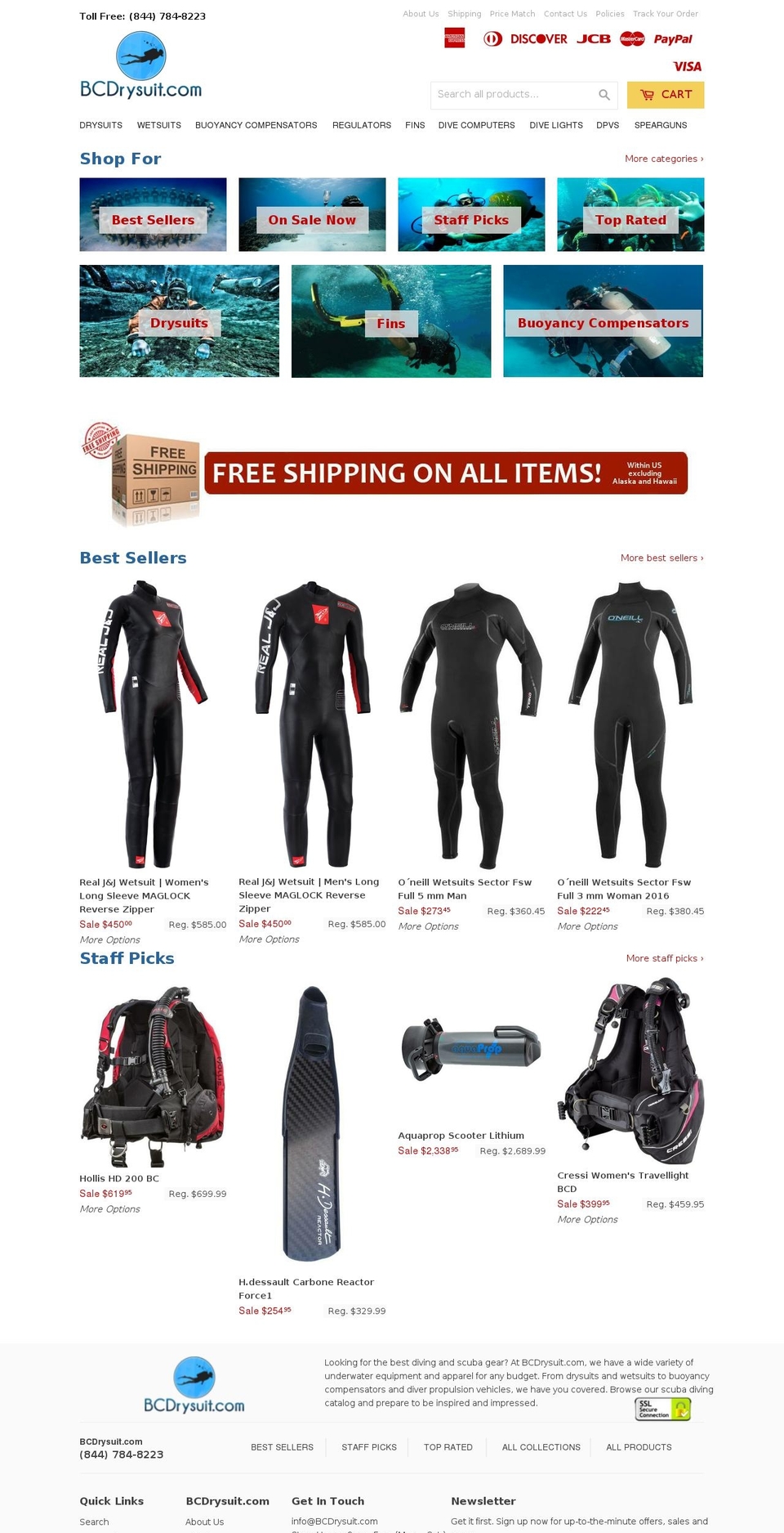 bcdrysuit.com — Shopify storefront screenshot