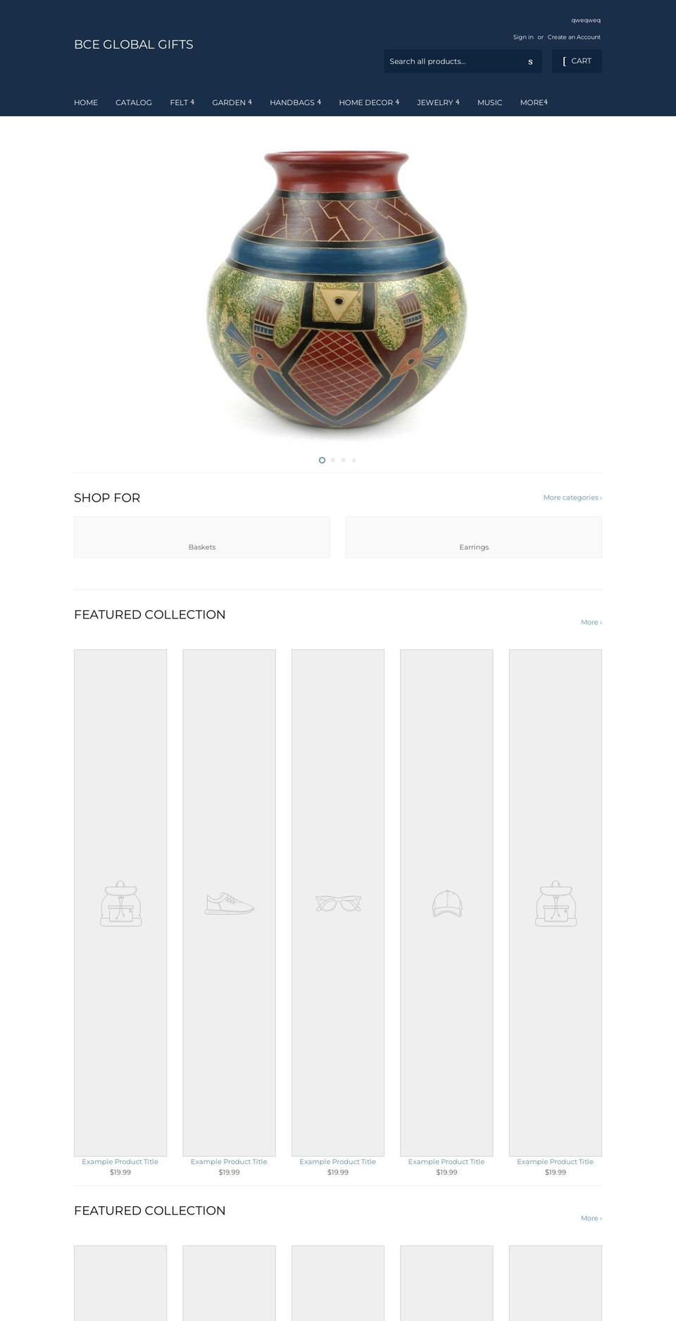 bceglobalgifts.com shopify website screenshot