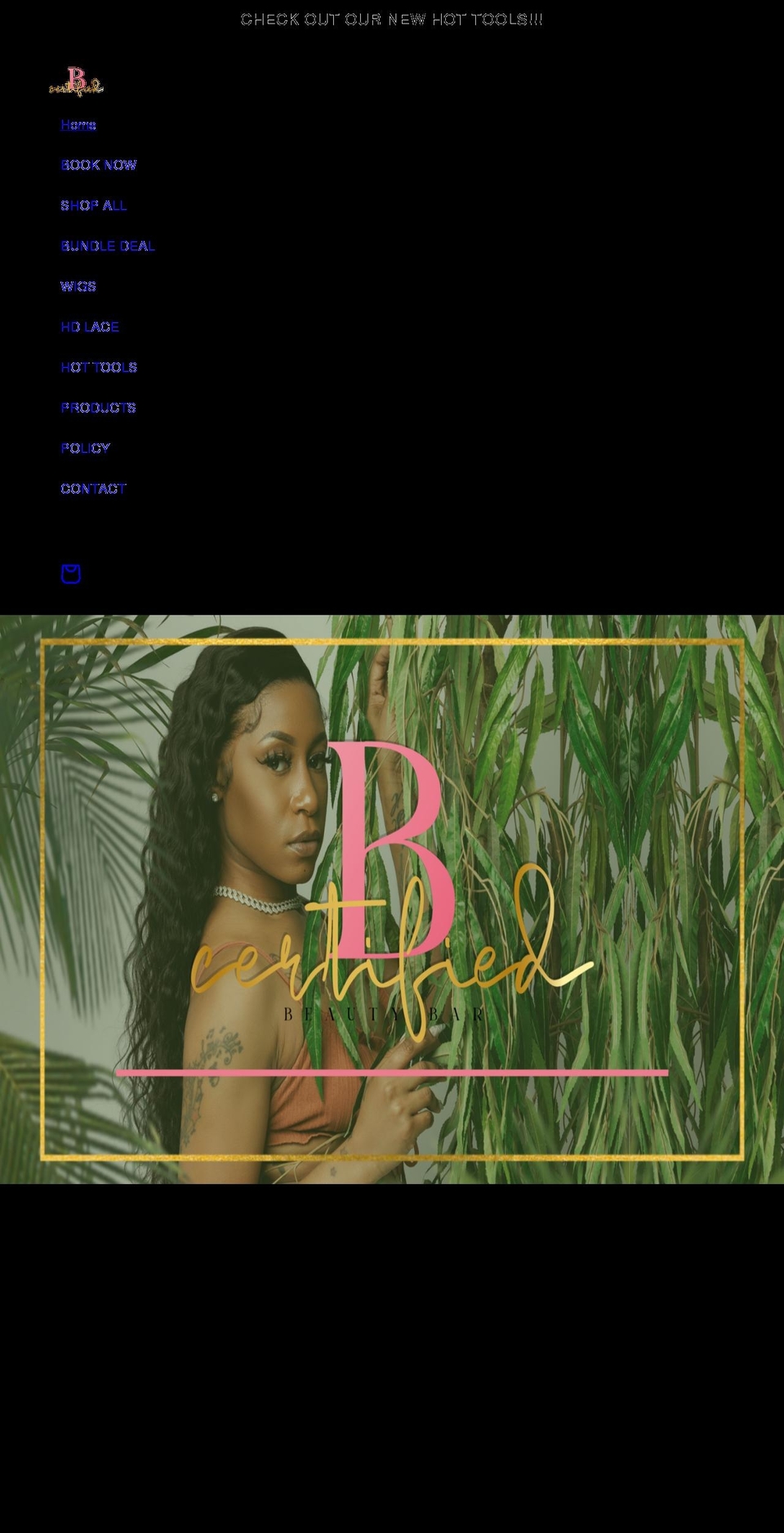 bcertifiedbeautybar.com shopify website screenshot
