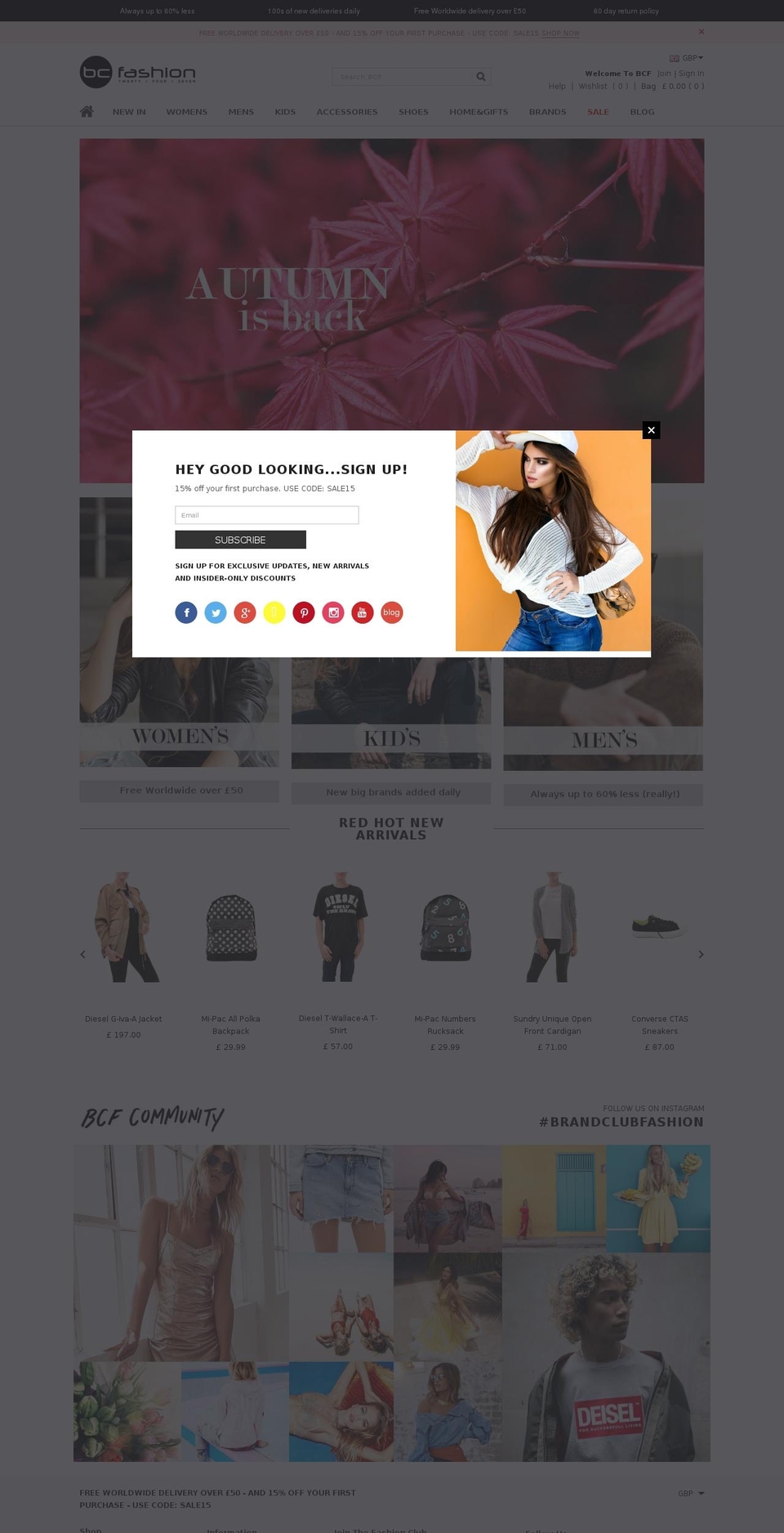 bcfashion.com shopify website screenshot