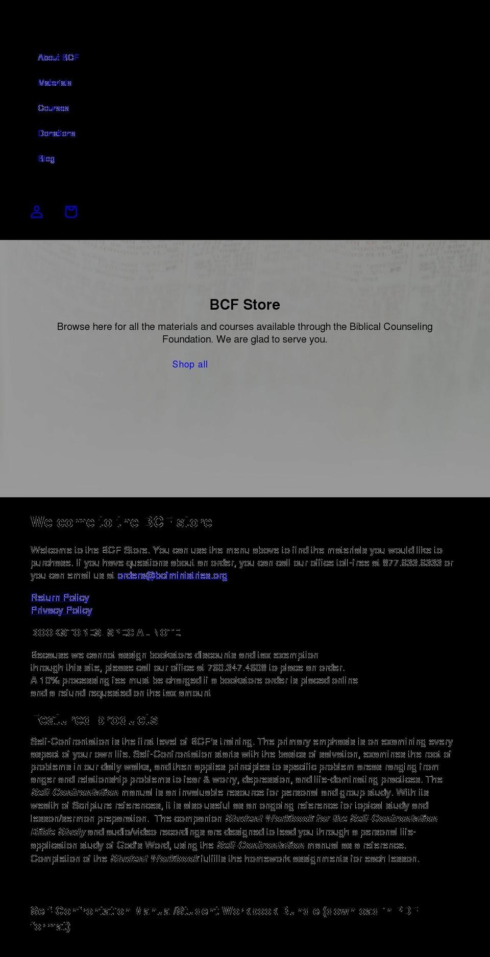 bcfministries.myshopify.com shopify website screenshot