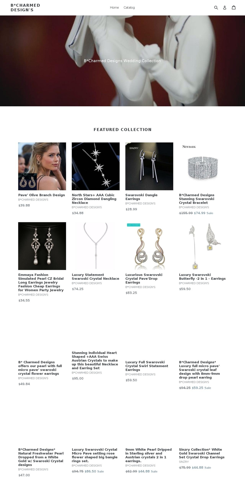 bcharmeddesigns.com shopify website screenshot