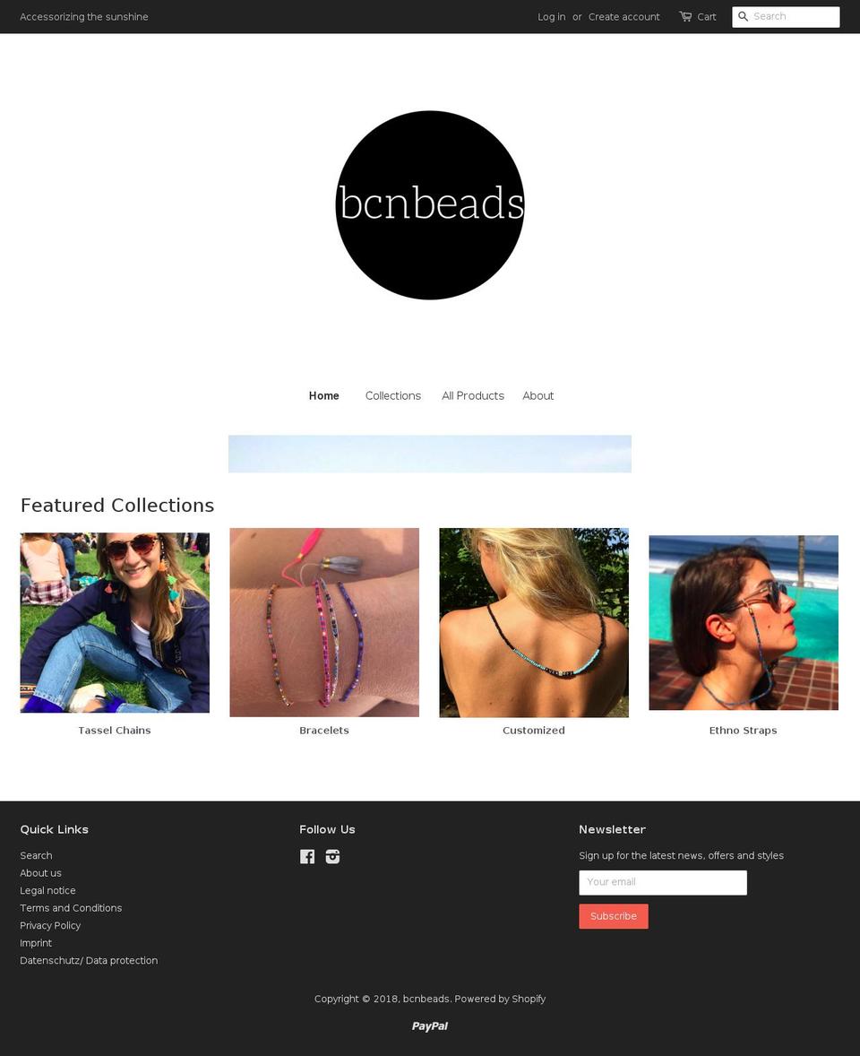 bcnbeads.com — Shopify storefront screenshot
