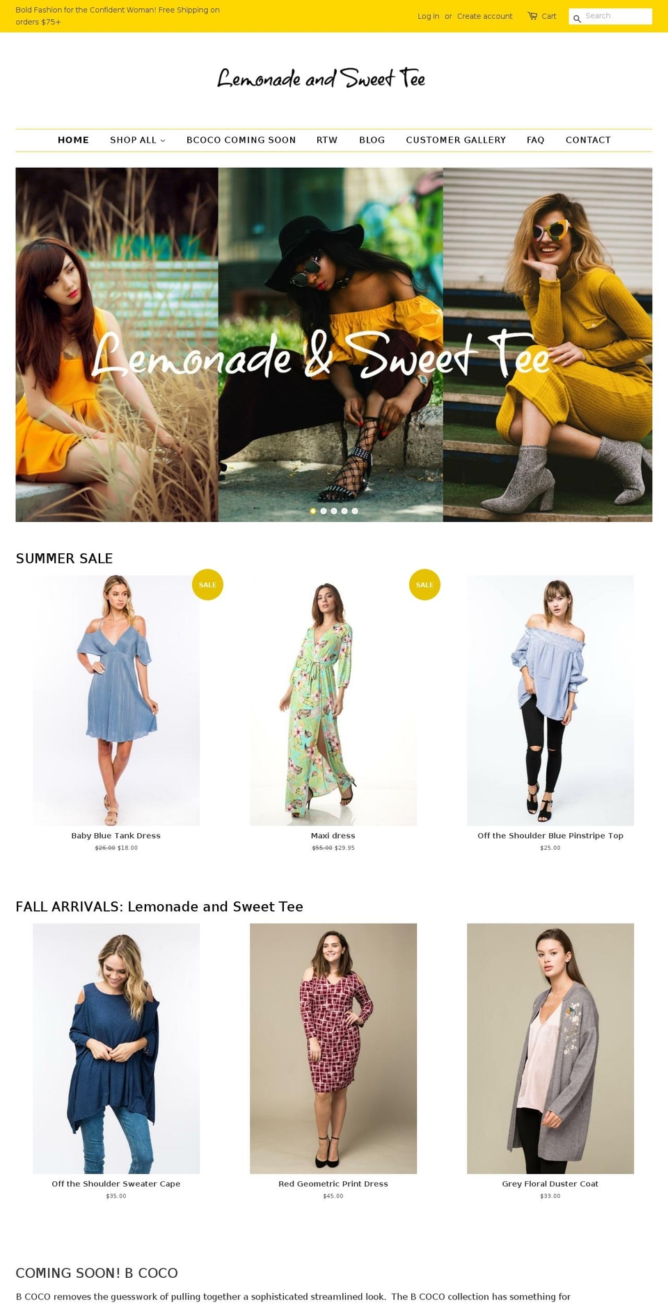 bcocoapparel.com — Shopify storefront screenshot