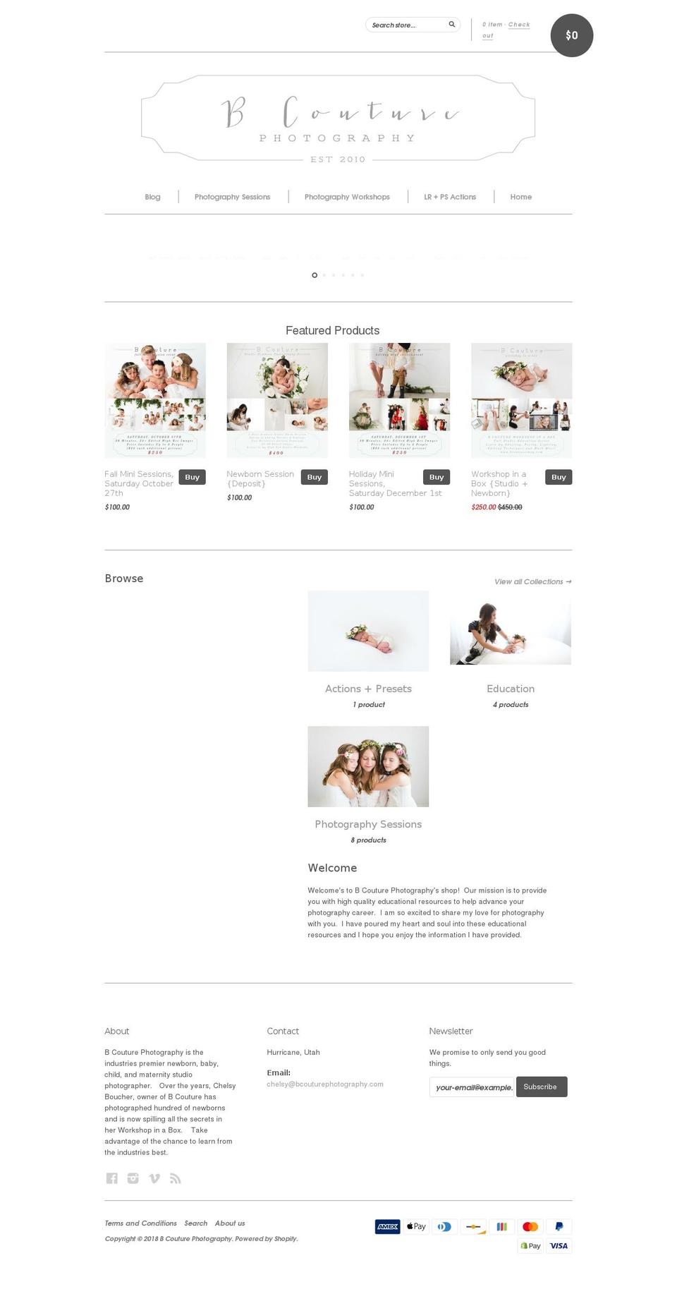 bcoutureshop.com shopify website screenshot