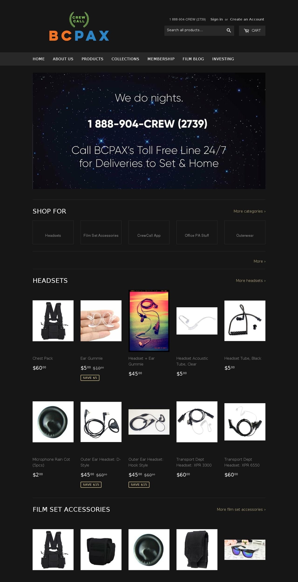 bcpax.com shopify website screenshot