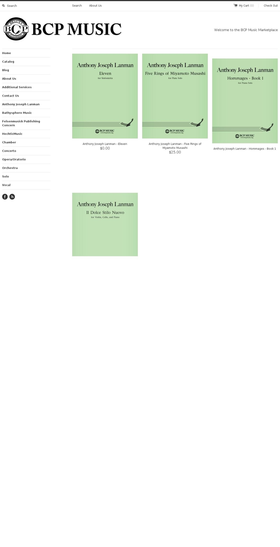 bcpmusic.com shopify website screenshot