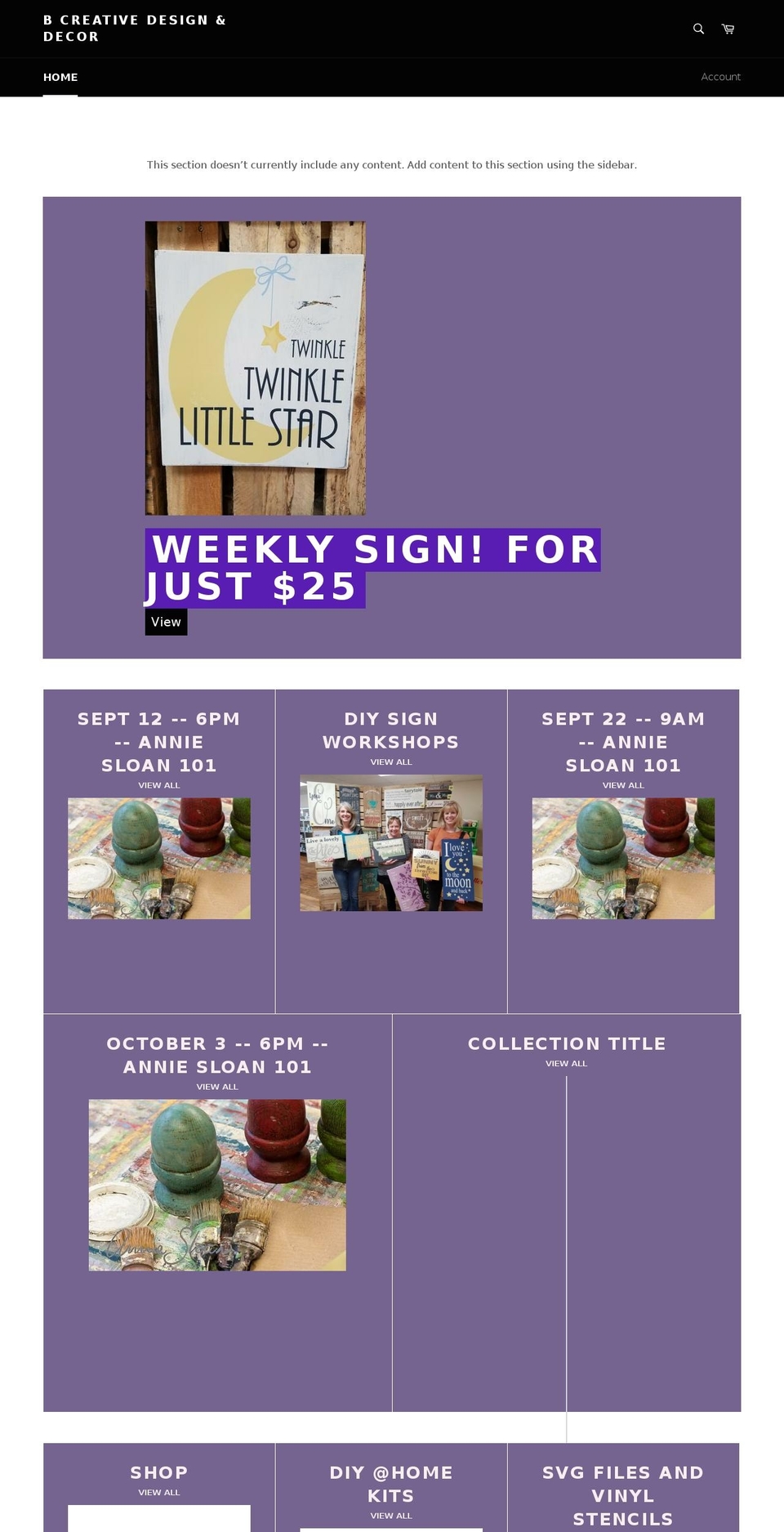 bcreativedesignanddecor.com — Shopify storefront screenshot